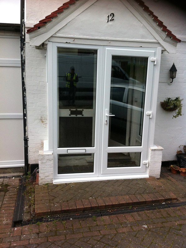uPVC French doors fitted as front entrance in Buckingham